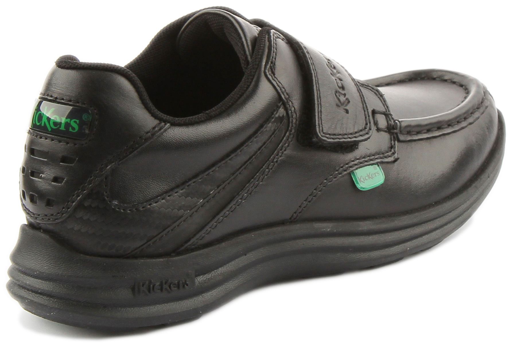 Kickers Junior Reasan Front Hook And Loop Strap In Black Size US 1- 14 - Picture 9 of 12