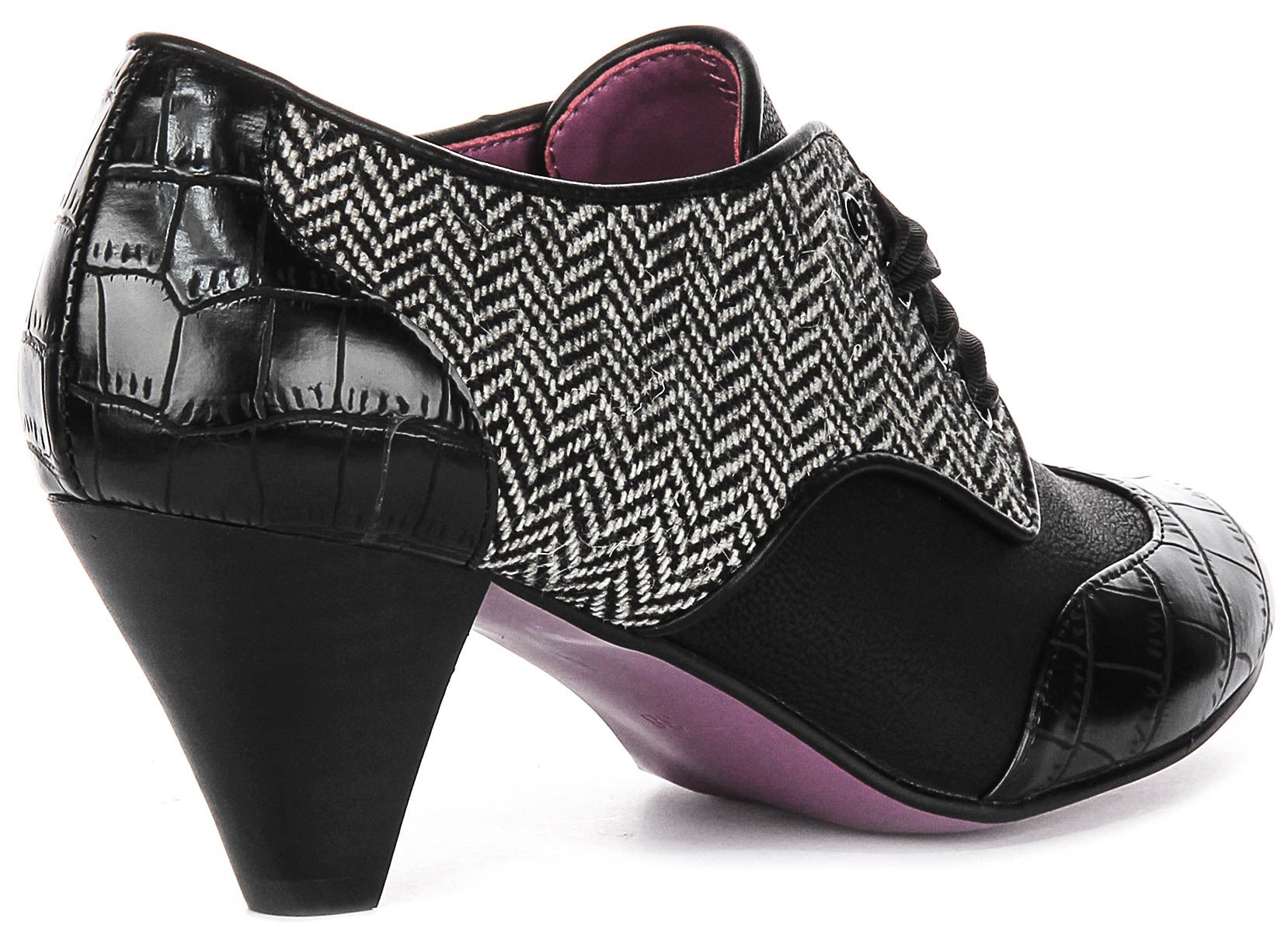 Irregular Choice Tippy Tap Moc Croc Womens Heel Shoe Black US 6 - 11 - Picture 9 of 18