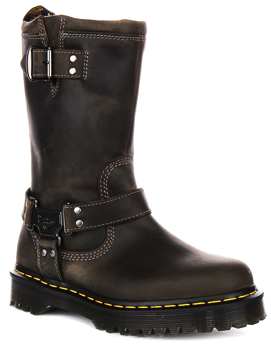 Dr Martens Anistone Hi Tall Pull On Biker Womens Boot In Brown US 3 - 8 - Picture 8 of 13
