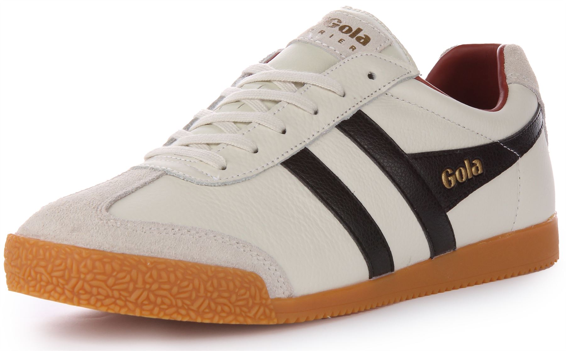 Gola Classics Harrier Leather Low Retro Sneaker Off White Black Mens US 7 - 13