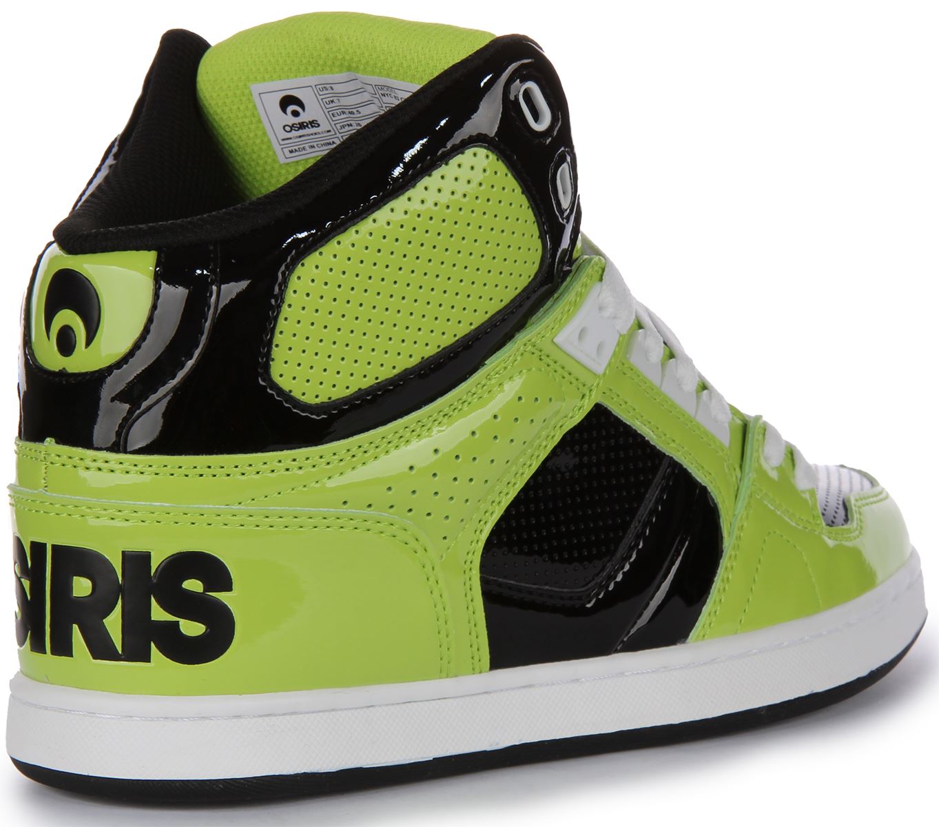 Osiris Nyc 83 CLK High Top Skate Shoe Trainers Lime Green Mens UK 6