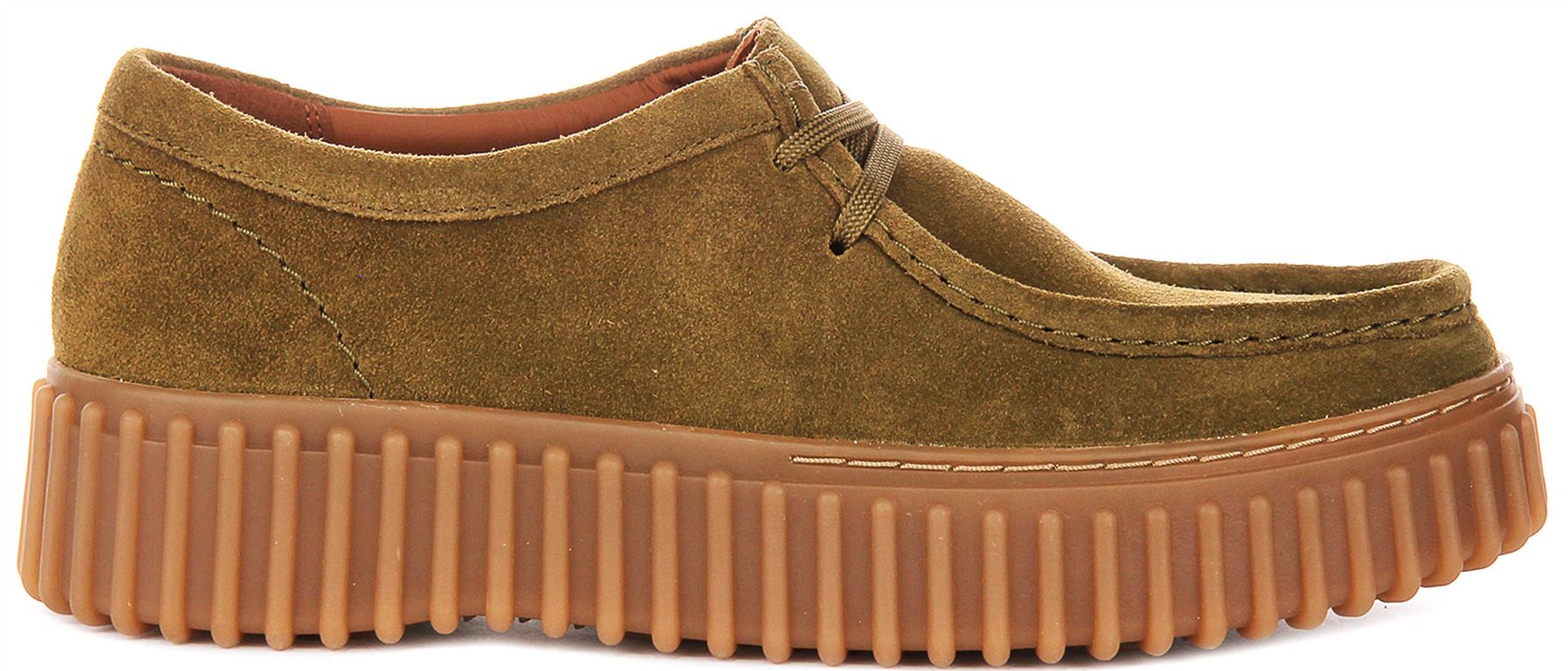 Clarks Torhill Bee Chunky Suede Lace Up Moccasin Womens Shoe In Olive US 6 - 11 - Picture 9 of 19
