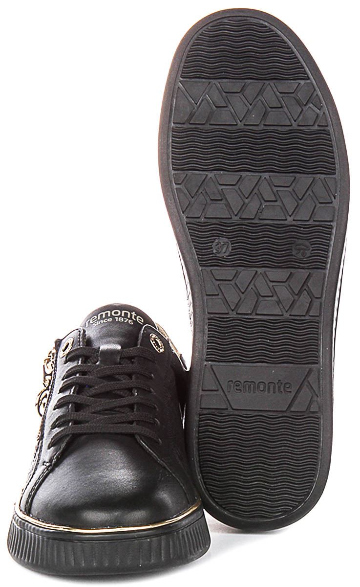Remonte D2E00-03 Soft Zipper Lace Up Womens Trainer Black UK 3 - 8