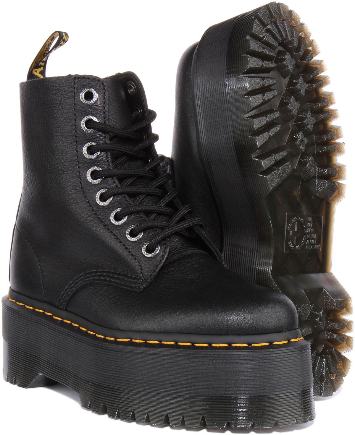 Dr Martens 1460 Pascal Max Unisex Lace Up Platform Boots In Black
