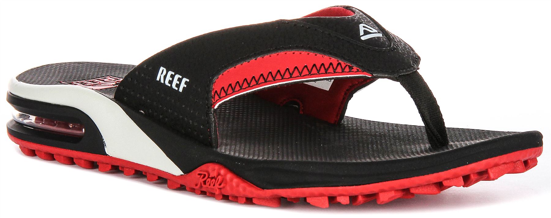 Reef Fanning Pregame Slip On Bottle Opener Mens Slippers In Black Red US 8 – 13