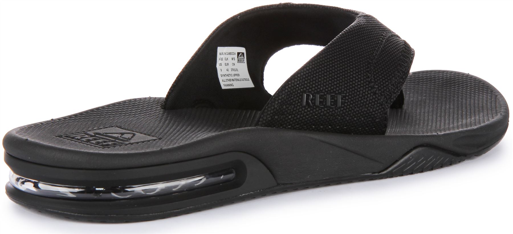 Reef FANNING Men\'s 8 Black FLIP FLOPS Bottle Opener Thong Sandals Reef Fanning Mens Sandals | Black Mens Flip Flop with Bottle  main image 2