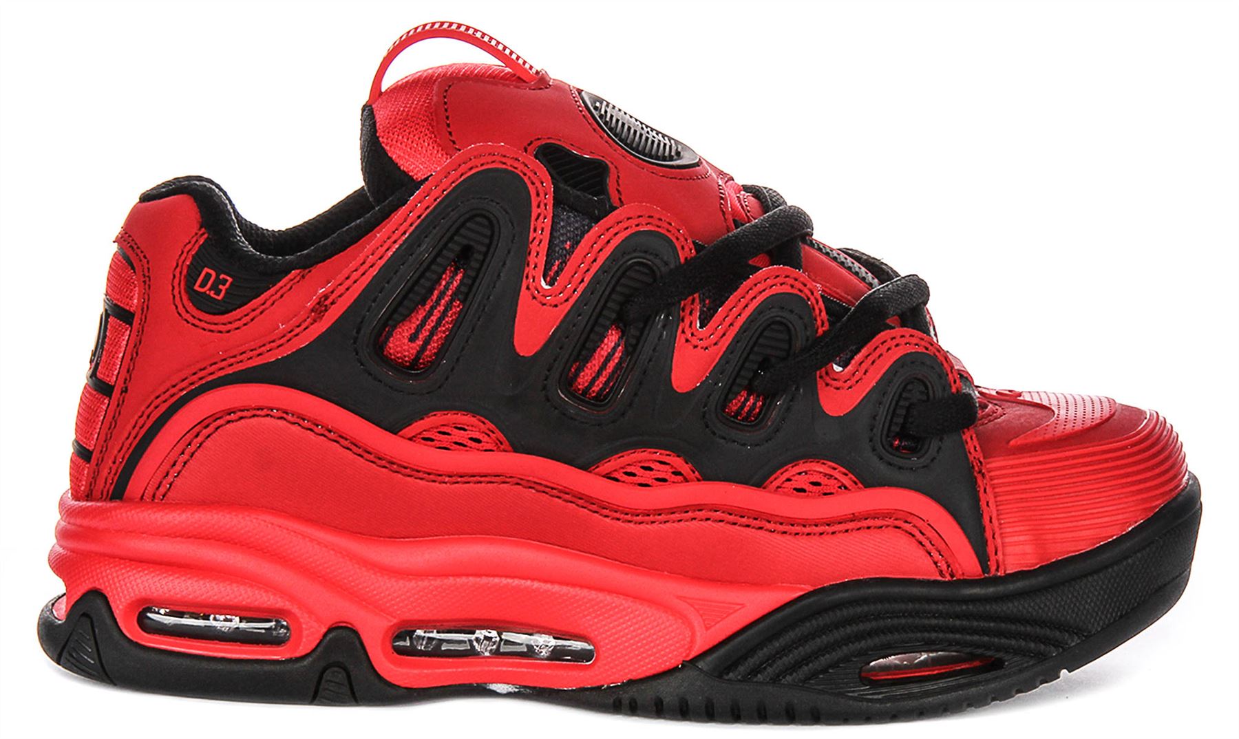 Osiris D3 2001 Suela Gruesa Con Cordones Patín Mujer Entrenador en Rojo Negro Reino Unido 4-6 - Imagen 21 de 25