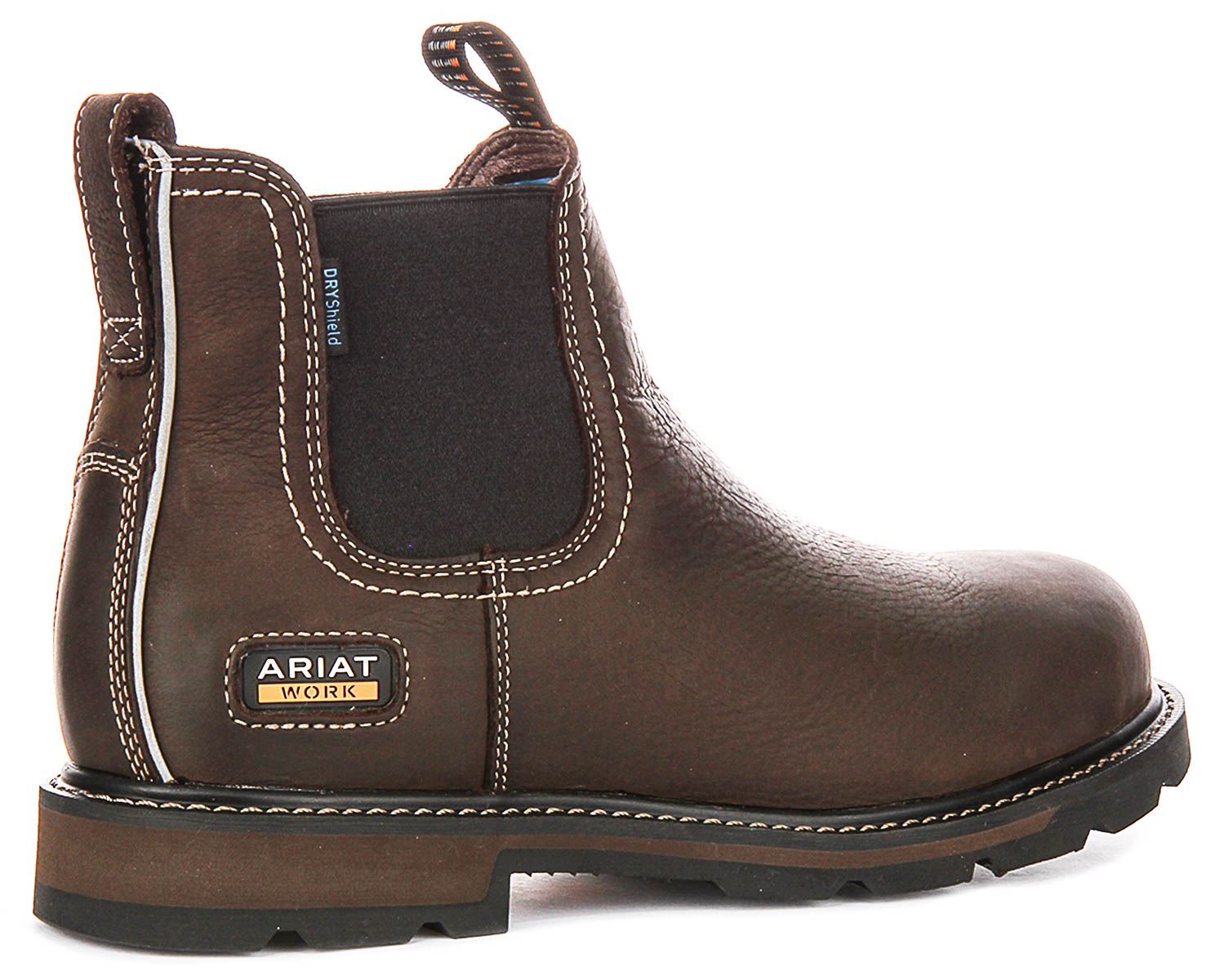 Ariat Groundbreaker Chelsea Soft Toe Work Mens Slip On Boot Dark Brown UK 7 - 12