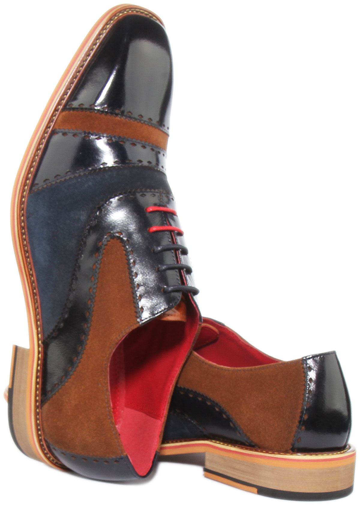 JUSTINREESS ENGLAND Ollie Mens Lace Up Tri-Tonal Leather Brogues UK Size 6 - 13 - Picture 12 of 14