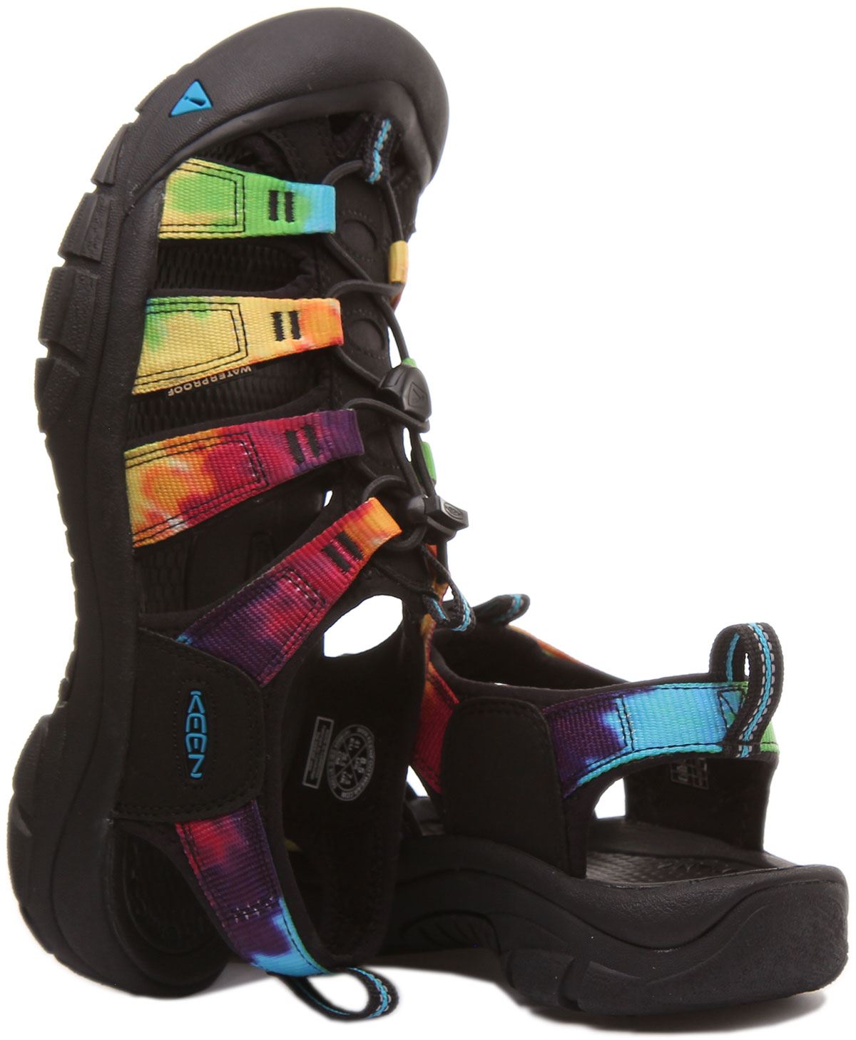 Keen Newport Retro Mens Sandal With Toe Protection In Black Multi UK