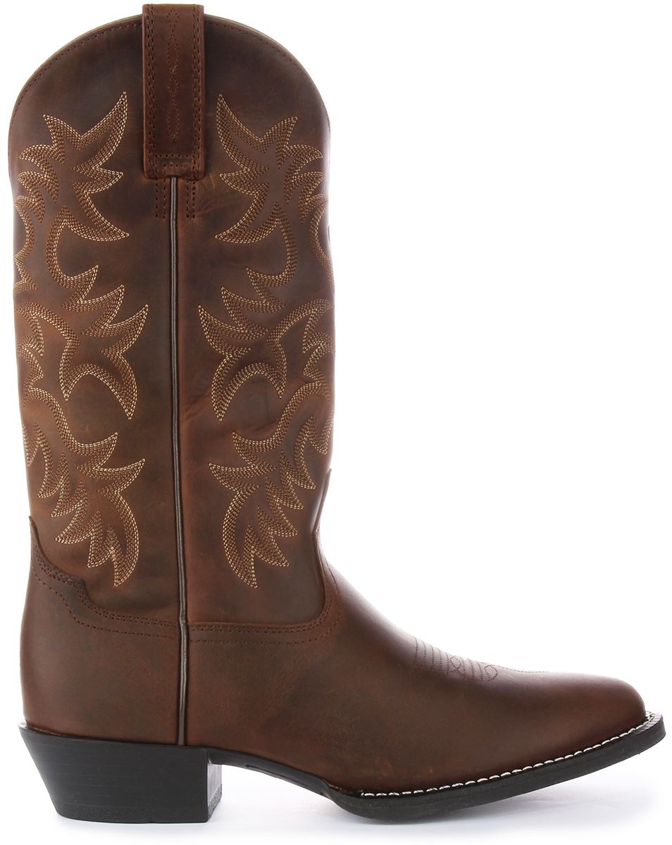 Ariat Heritage 6 Stitch Leather Round Toe Western Mens Boot In Brown UK 7 - 12 - Picture 8 of 12