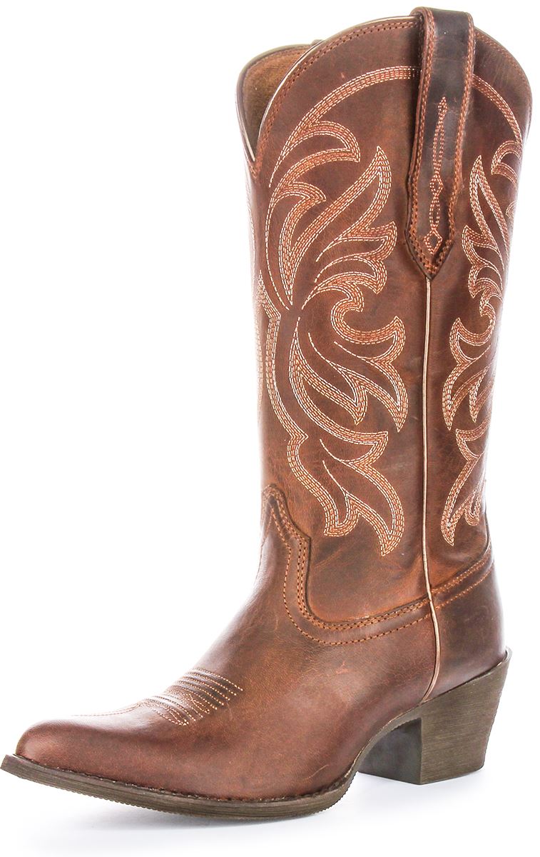 Ariat Heritage J Toe Duratread Pull Tab Western Womens Boot In Brown UK 3 - 9 - Picture 13 of 19