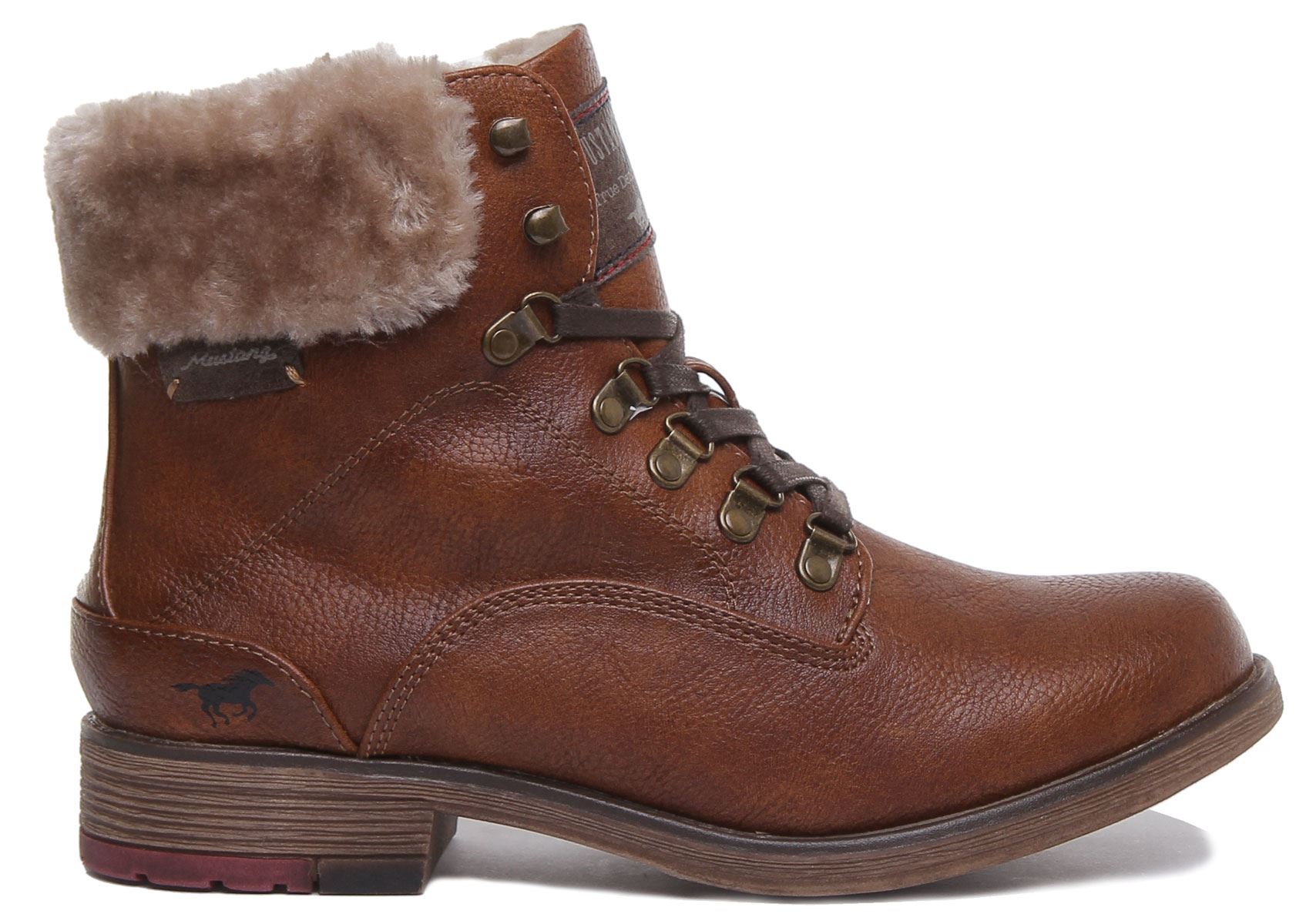 MUSTANG 1295-609 Mujer Casual con Cordones Botines en Amarillo Talla UK 4-8 - Imagen 3 de 19