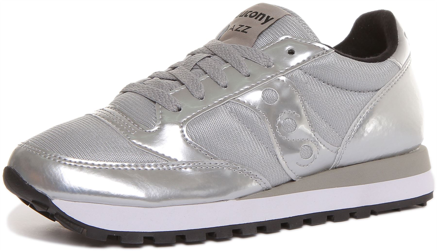 Saucony Jazz Original Mujer Entrenador con Cordones Plata Metálica Talla UK 3 - 8 - Imagen 12 de 12
