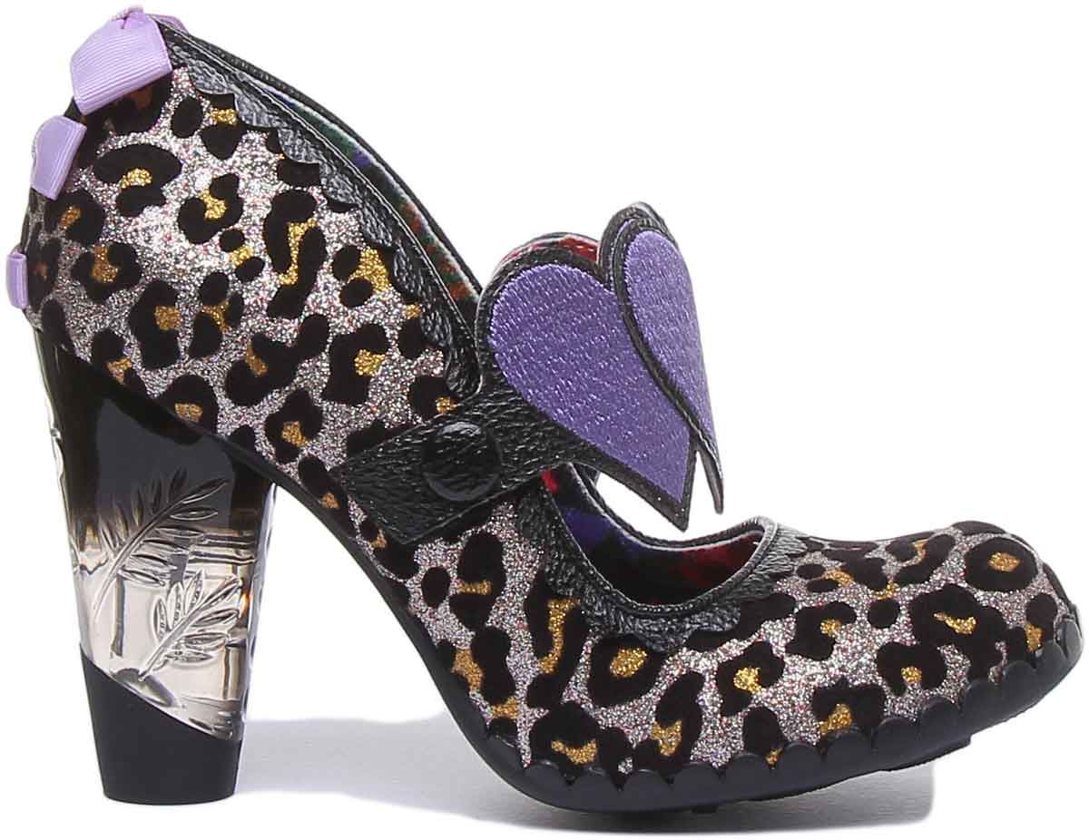 Irregular Choice Lockhart Womens Glitter Shoes In Black Leopard Size UK 3 - 8 - Picture 8 of 12