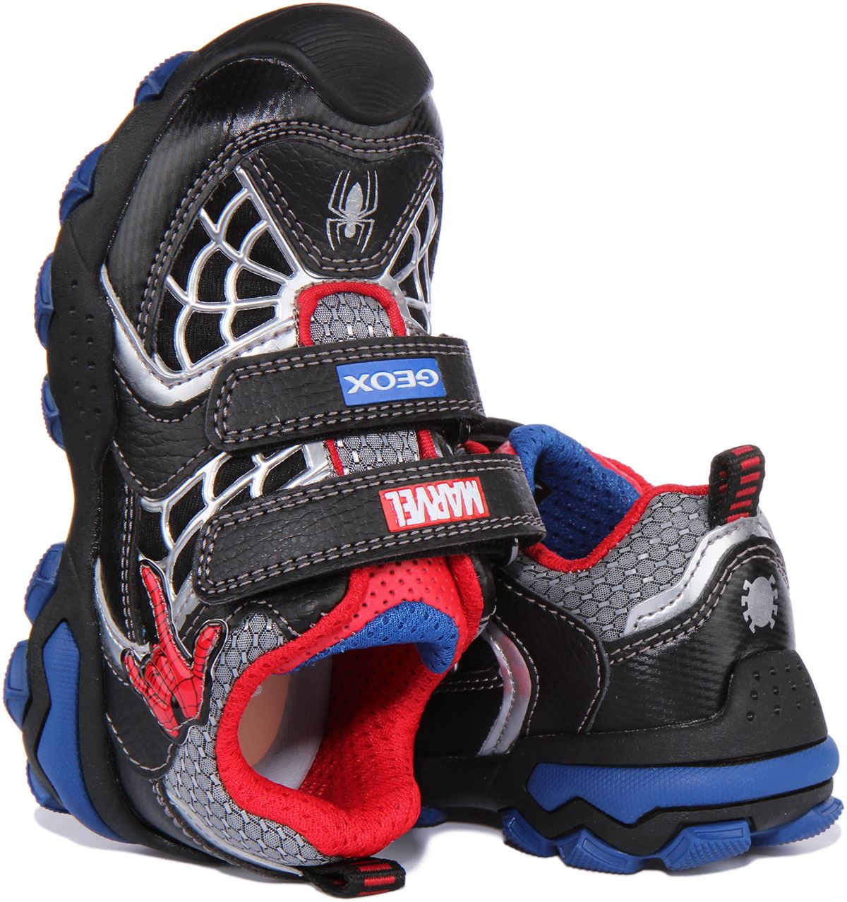 Geox J Buller X Spiderman Breathable Unisex Sneakers In Black Red US 2 - 13 - Picture 10 of 12