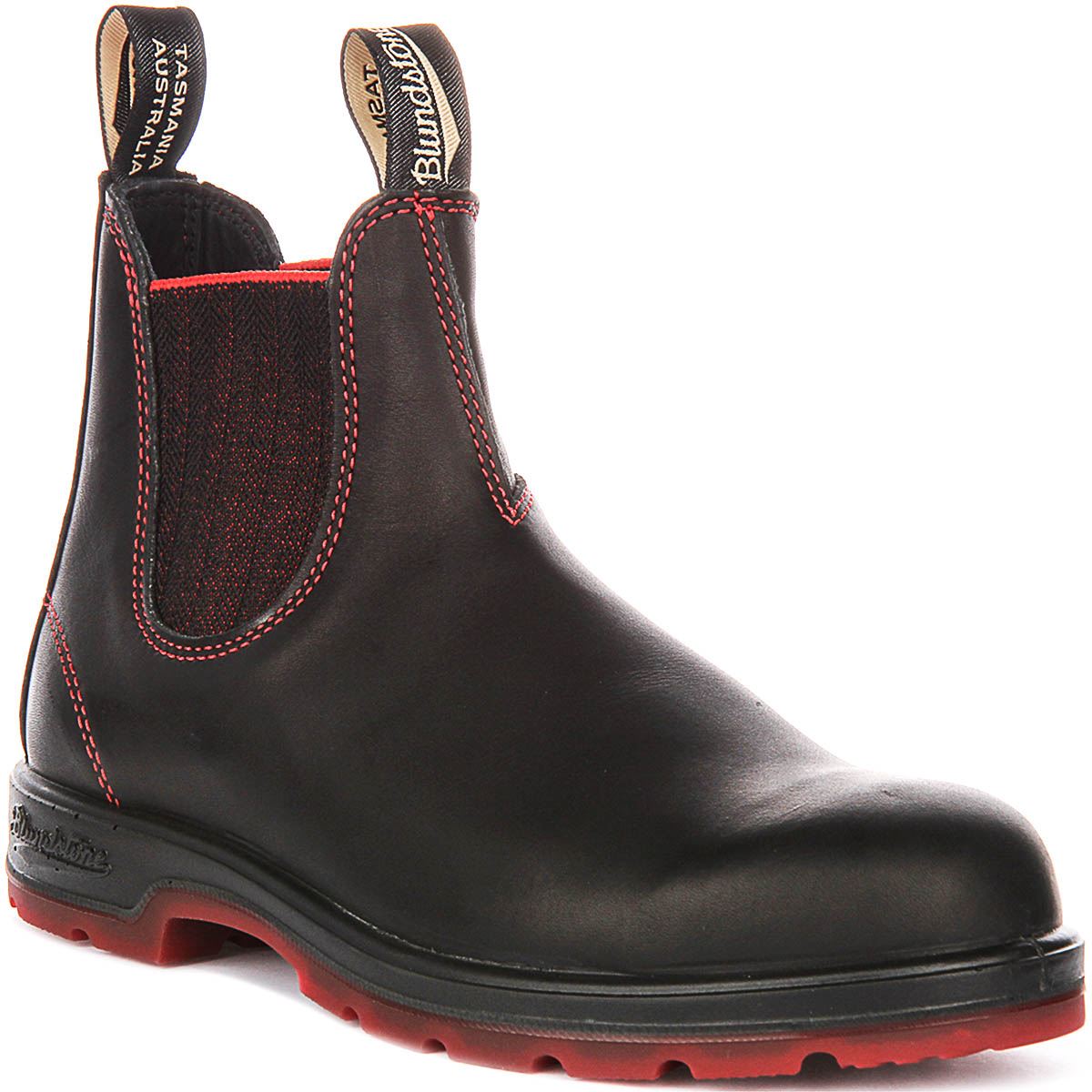 Blundstone 2342 Elastic Lug Chelsea Leather Mens Boot Black Red UK 7 - 12