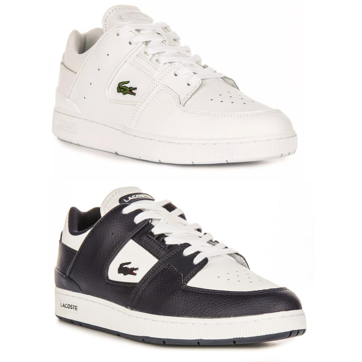 Lacoste Court Cage Lace Up Retro Mens Sneakers White Leather US 8