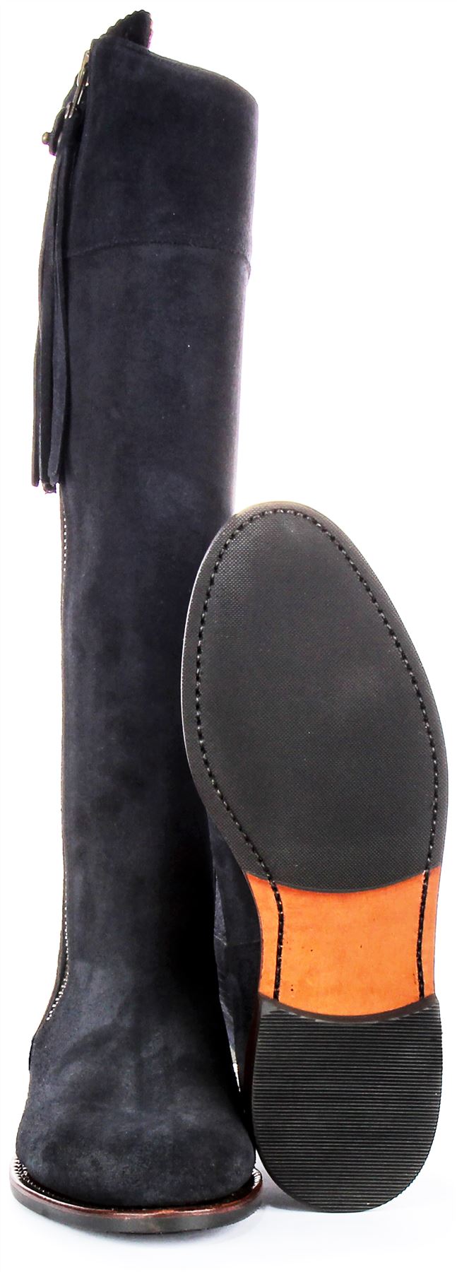 Justinreess England Valentina Sporty Tall Tassel Womens Boot Navy US 5 - 11 - Picture 23 of 37
