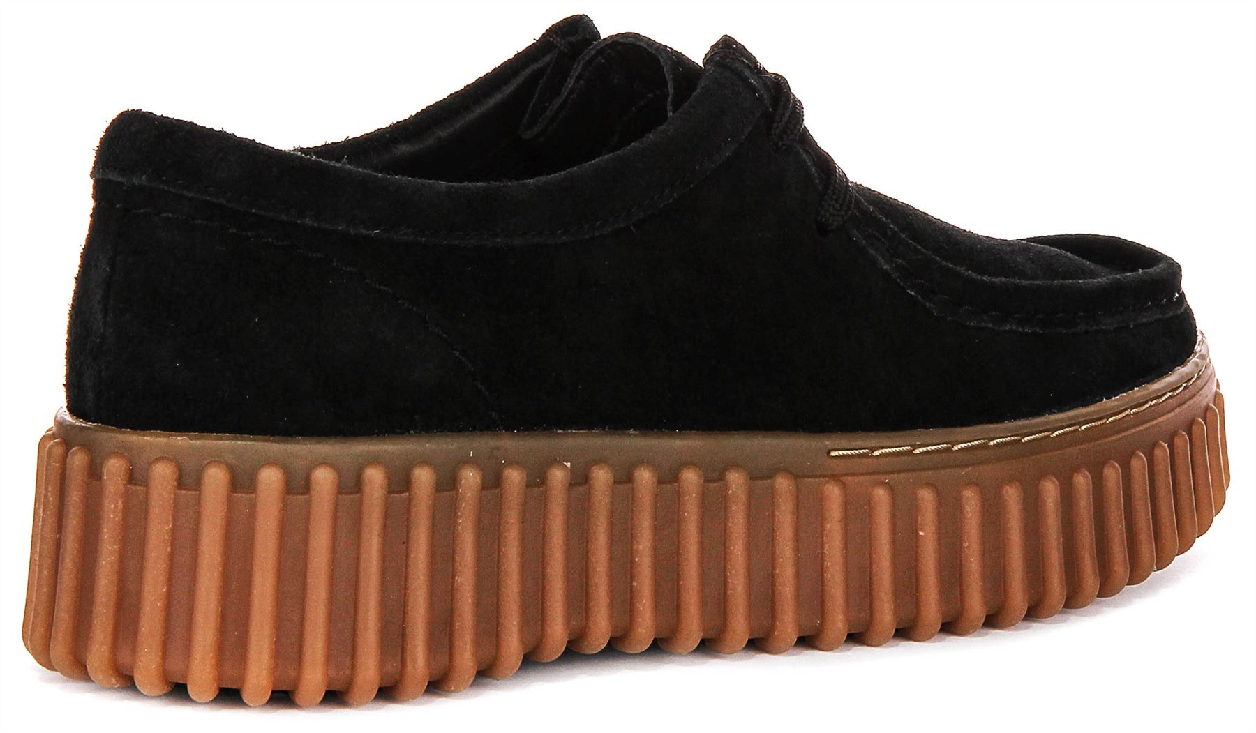 Clarks Womens Torhill Bee Ribbed Outsole Soft Lace Sneakers Black
