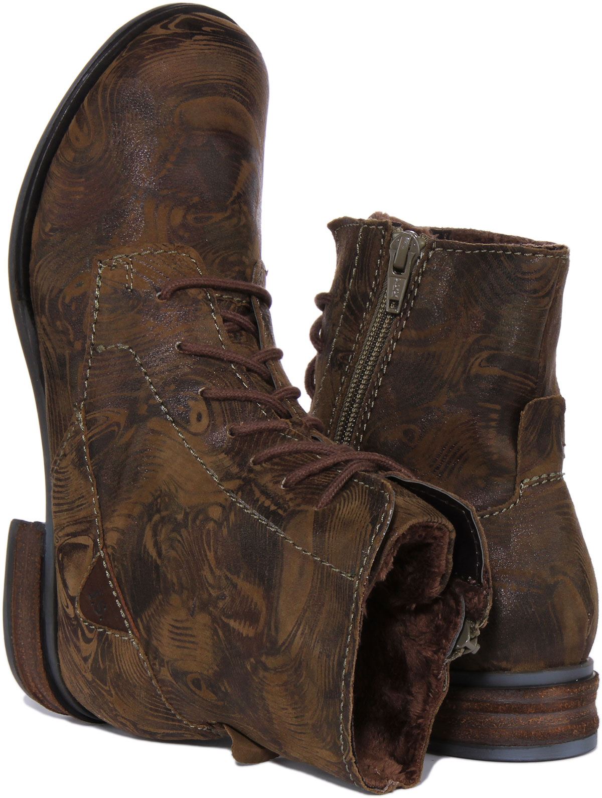 Josef Seibel Sanja 01 Womens Lace Up Leather Ankle Boots In Olive Size UK 3 - 8 - Picture 11 of 19