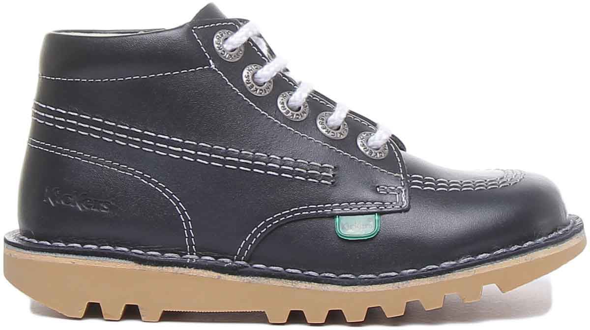 Kickers Kick Hi Zip Core Lace With Side Zip In Dark Blue