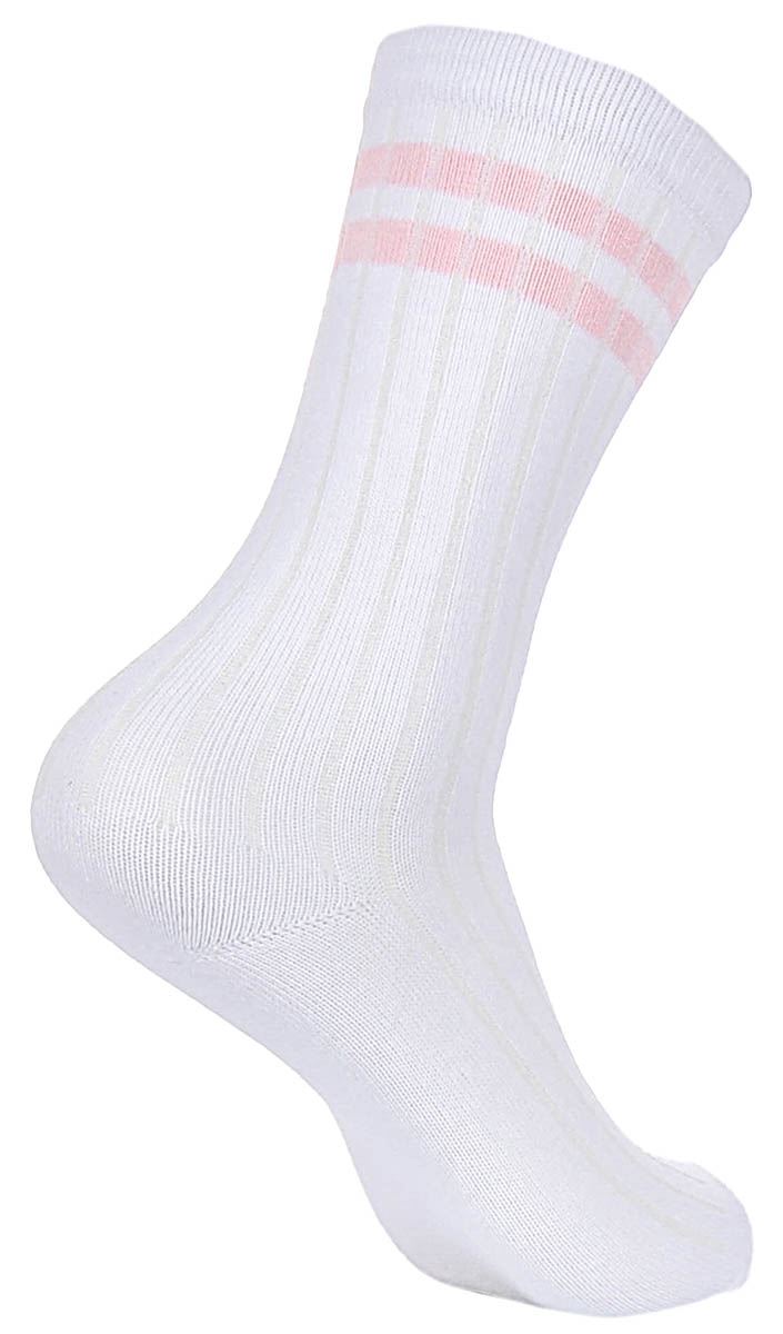 Justinreess England 2P Stripe Cotton Wear Womens Socks In White Black One Size - Picture 34 of 37