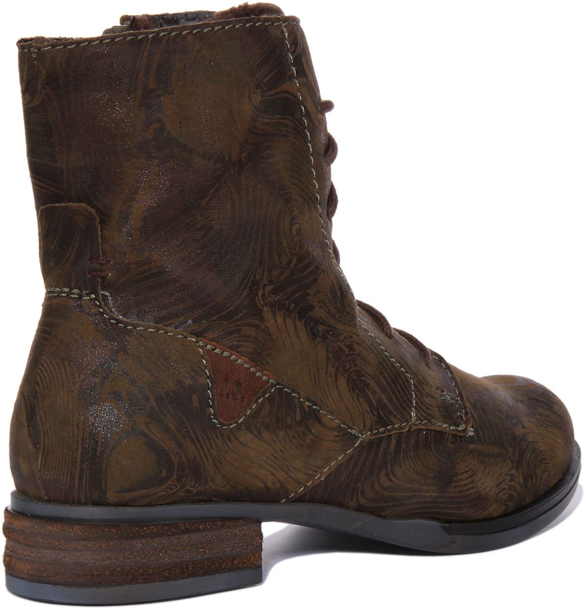 Josef Seibel Sanja 01 Womens Lace Up Leather Ankle Boots In Olive Size UK 3 - 8 - Picture 10 of 19
