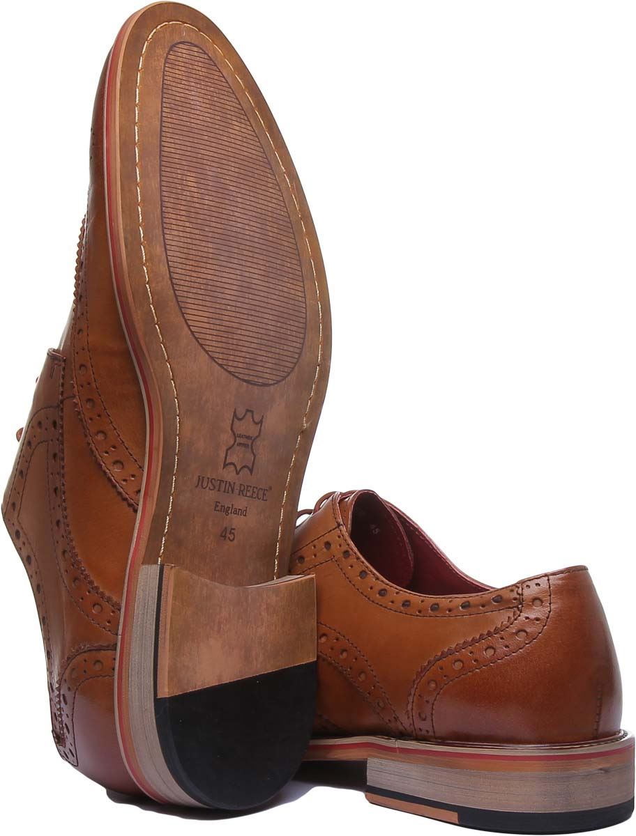 Justin Reece England Dover Wooden Derby Mens Formal Shoes In Black UK 6 - 14 - Picture 11 of 31