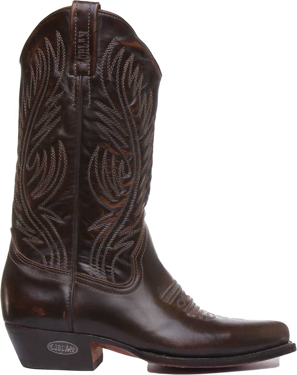 Loblan 194C Long Cowboy Boot In Black Shiny Size UK 36- 46 - Picture 25 of 29