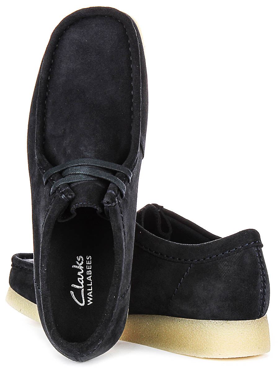 Clarks Wallabee Soft Suede Crepe Sole Chukka Mens Casual Shoe Black UK 7 - 12 - Picture 5 of 13