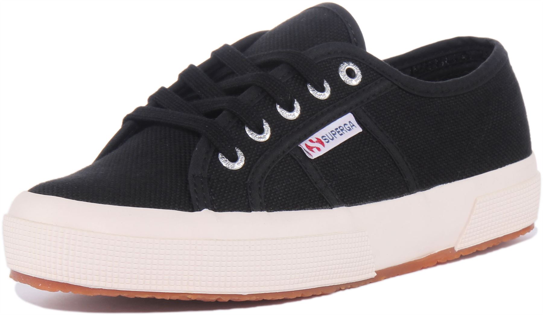 Superga 2750 Cotu Unisex Lace Up Canvas Sneakers In Black White Size US 7 - 12