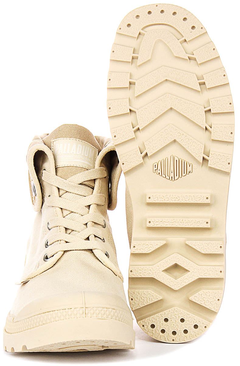 Botas para hombre de lona al tobillo holgadas de paladio corte Eva veganas en beige Reino Unido 7-10 - Imagen 6 de 13