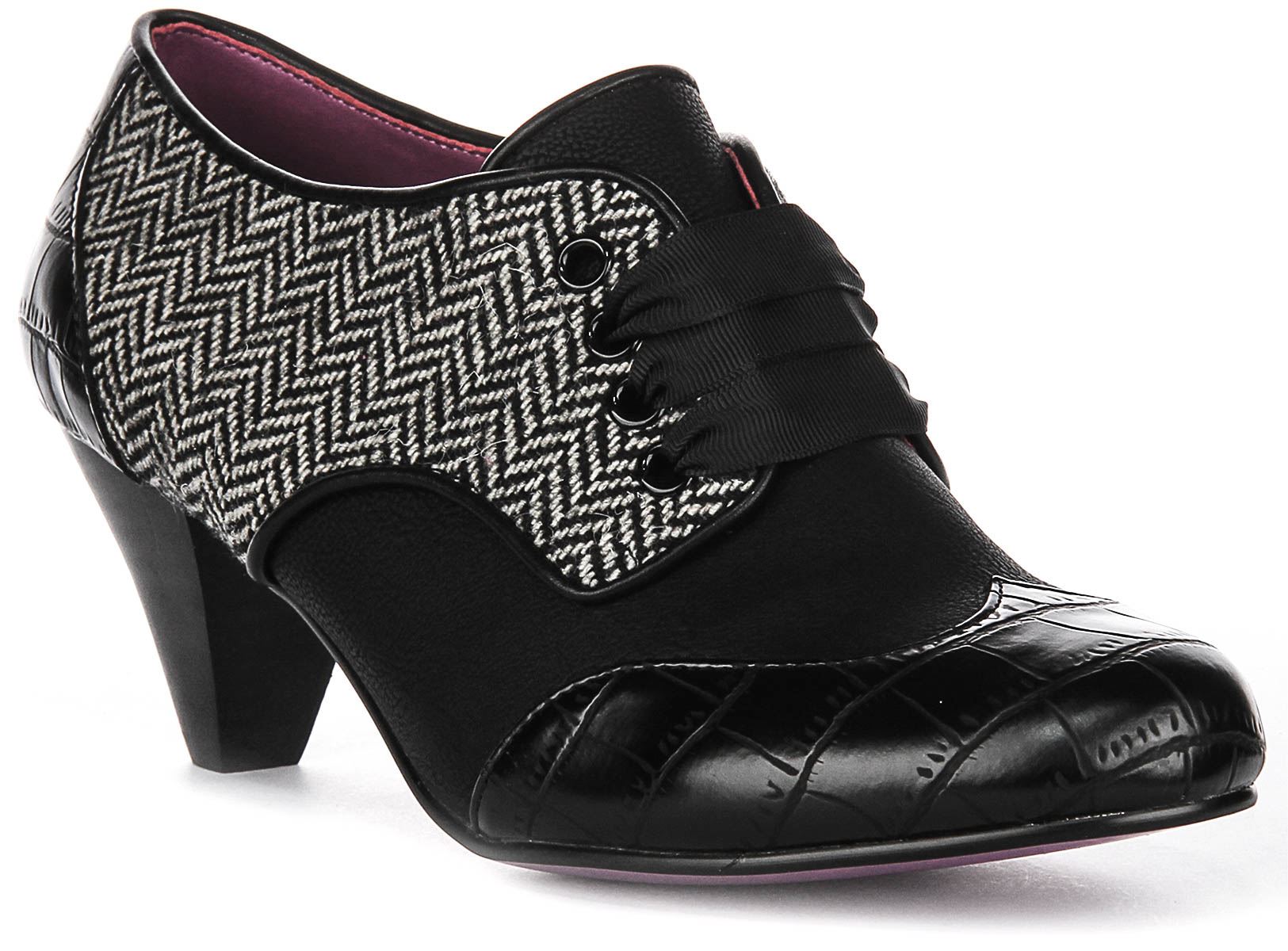 Irregular Choice Tippy Tap Moc Croc Womens Heel Shoe Black US 6 - 11 - Picture 13 of 18