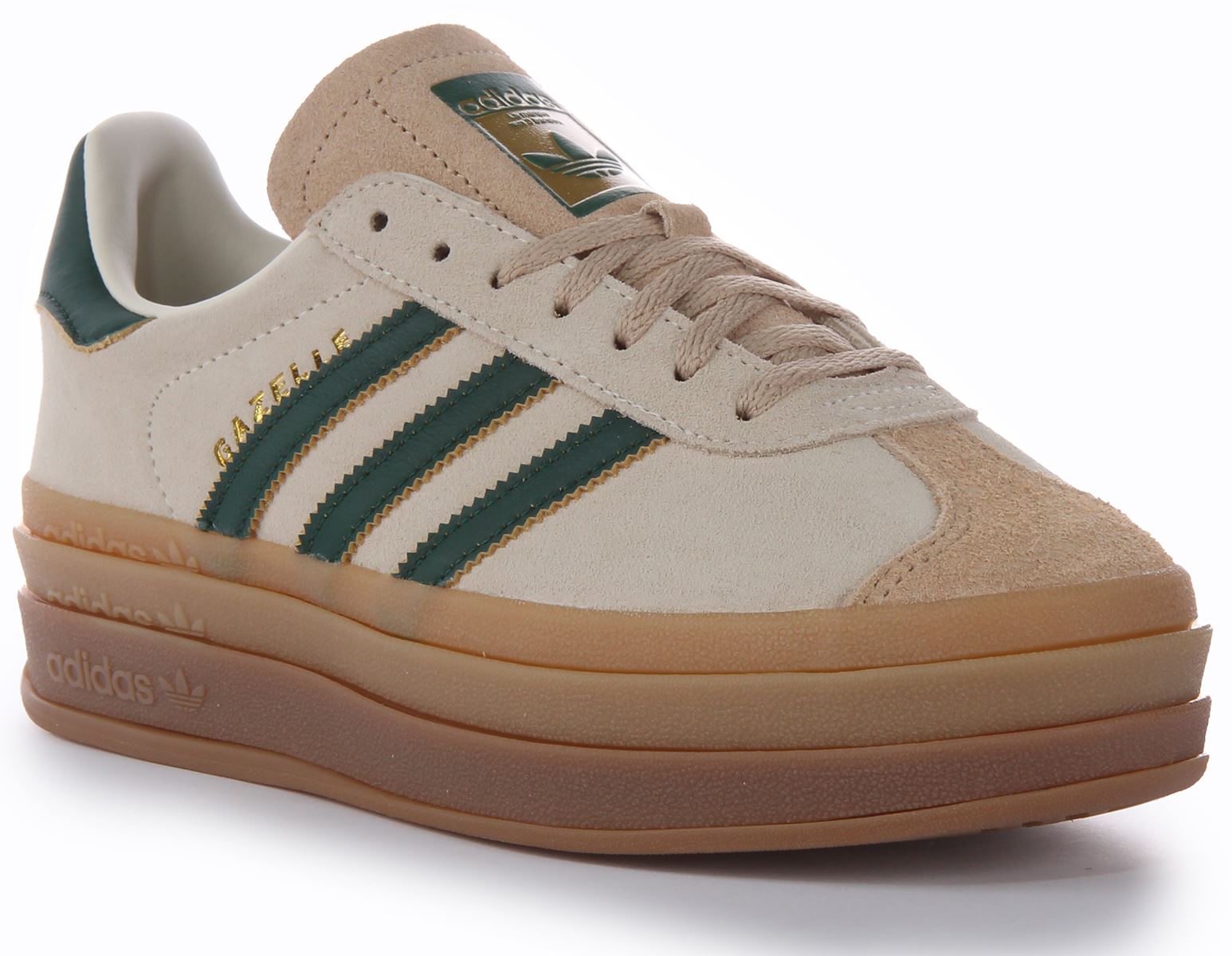 Adidas Originals Gazelle Bold Women Sneakers In White Green US 4