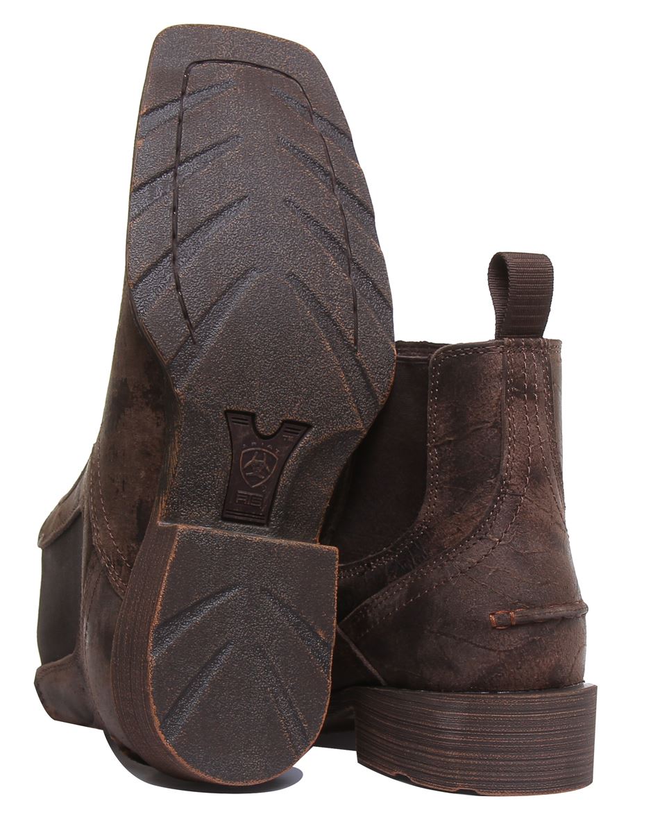 Ariat Mid Town Ramblr Mens Distress Look Chelsea Boots In Stone UK 6 - 12 - Picture 40 of 84