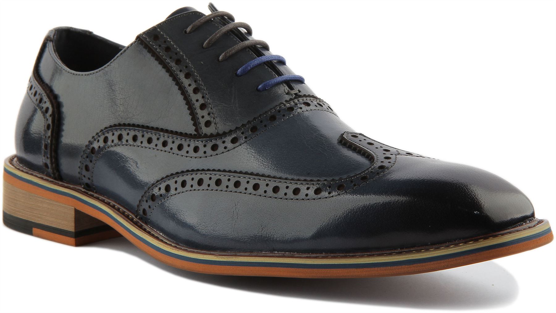 Zapatos Oxford Justinreess England Corey con cordones punta cincel gris para hombre EE. UU. 7-13 - Imagen 7 de 12