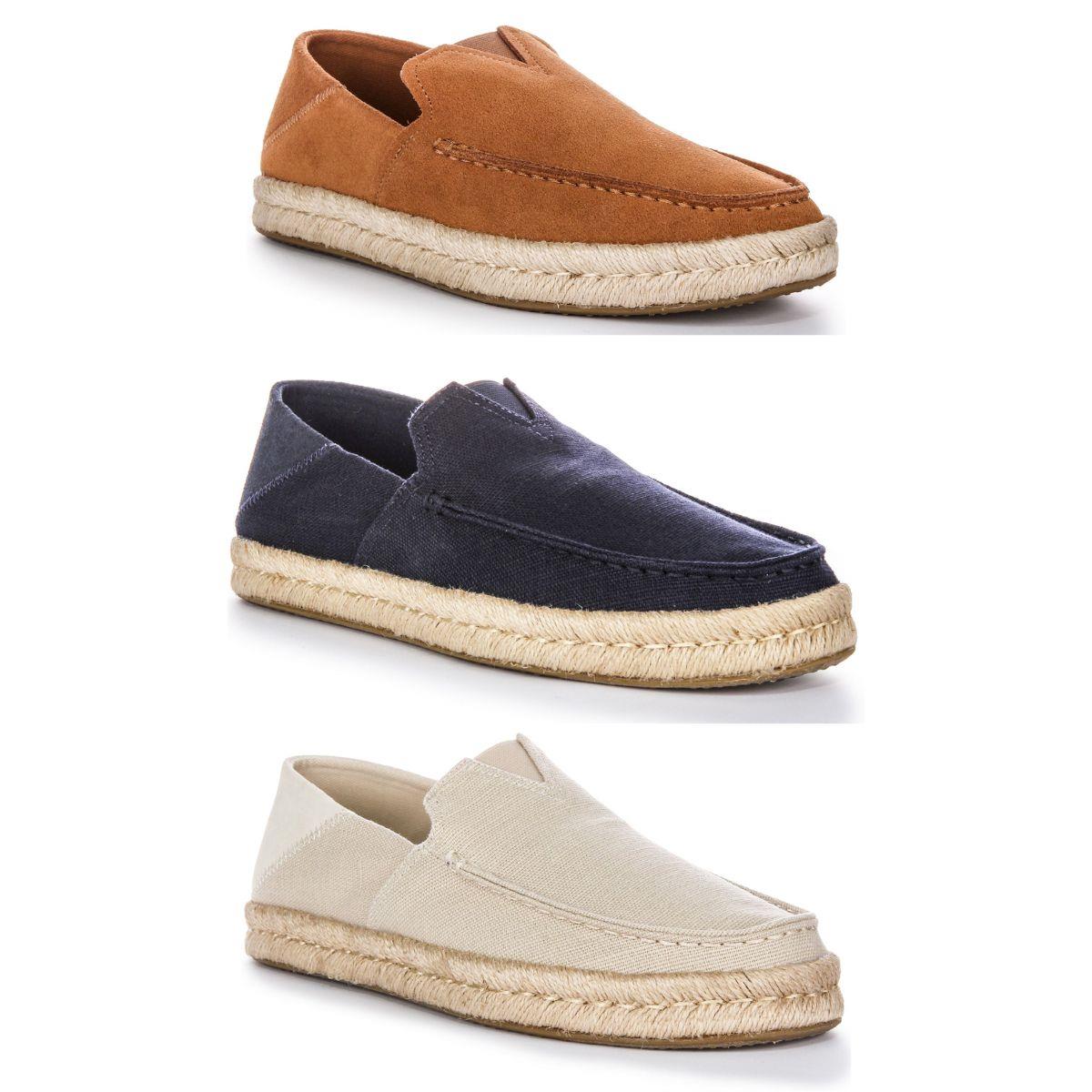Toms Alonso Heritage Canvas Midsole Slip On Cotton Mens Casual Navy Blue US 13 Mens Alonso Navy Heritage Canvas Rope Loafer Espadrille  main image 4