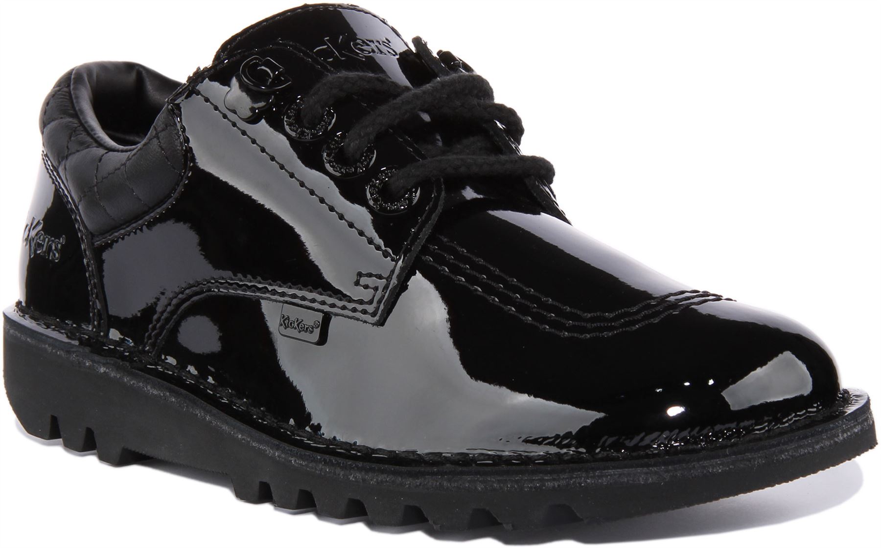 Кикерс Кик Ло Квилт Шнуршухе Шульшухе Шварц Лак Джуниор Гроссе Великобритания 3 - 6