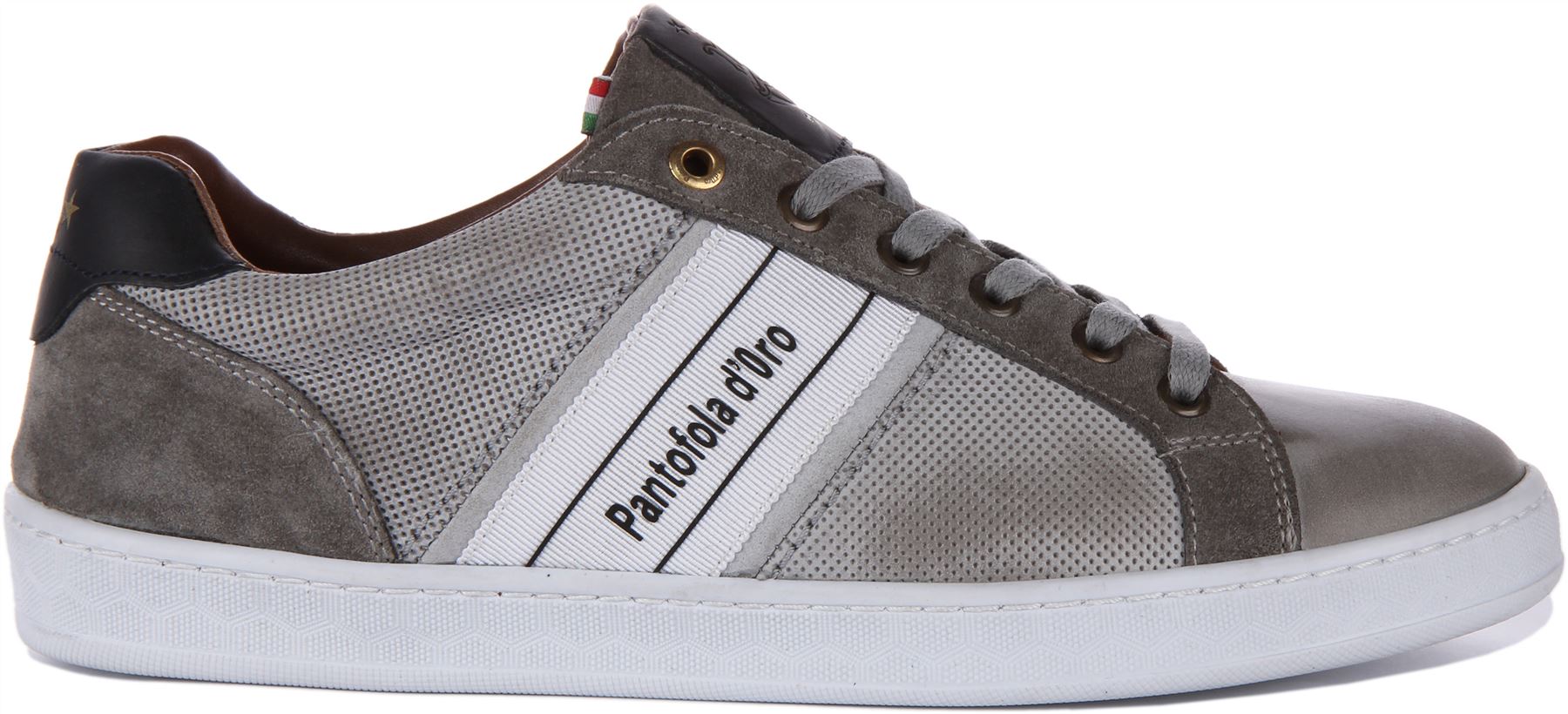 PANTOFOLA D’ORO Pantofola D'Oro Melfi Uomo Low Top Casual Camoscio Da Uomo Grigio Regno Unito 6 12