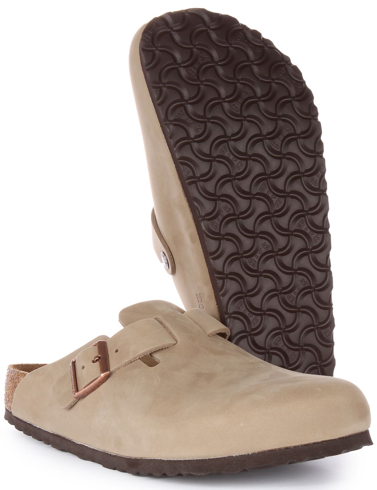 BIRKENSTOCK Boston BS Hebilla Nat Corcho Zuecos Unisex Sandalia Tabaco GB 3-7 - Imagen 11 de 12