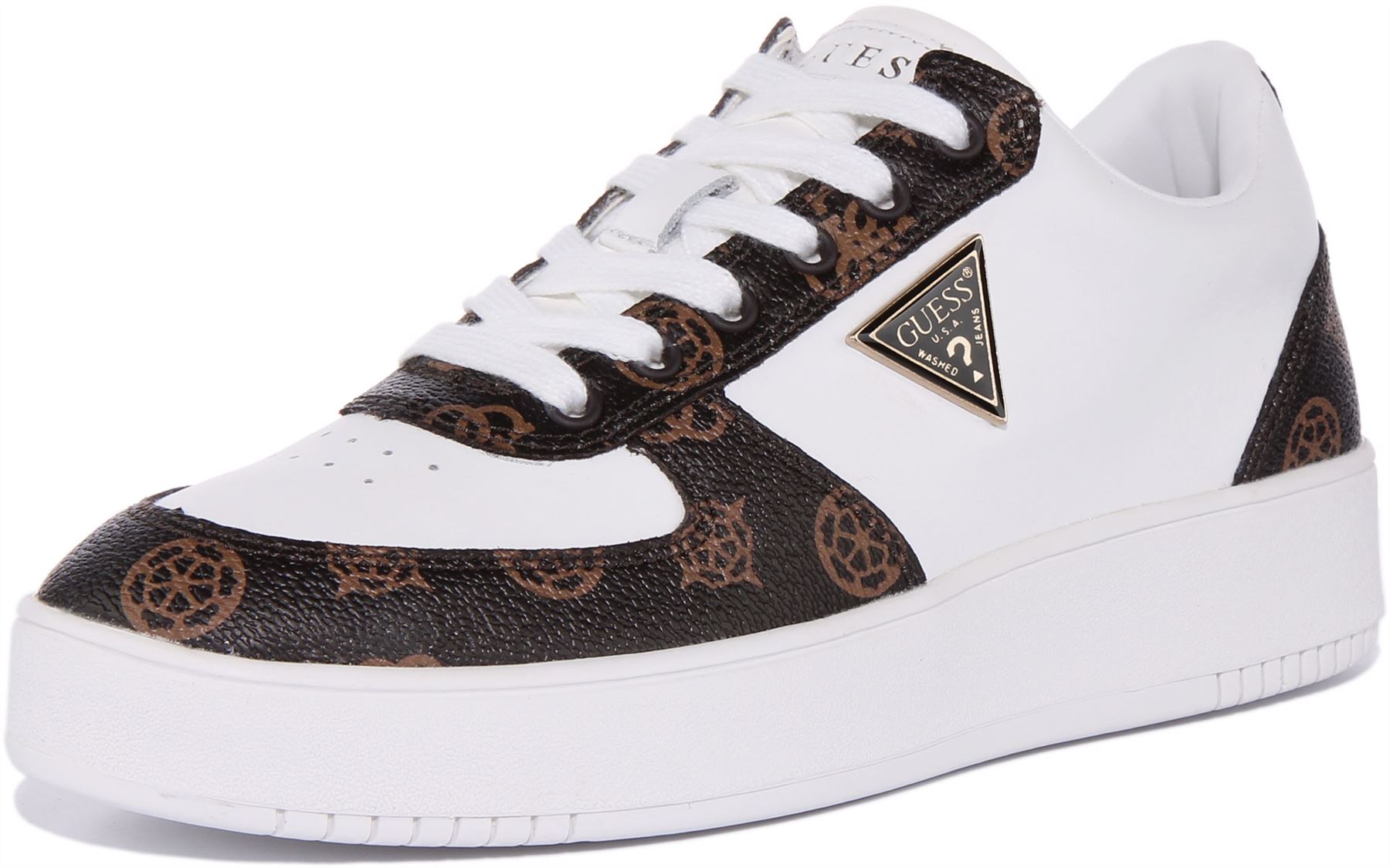 Guess Fl8Sidfal12 Cestas Sidney 4G Logo Impreso Entrenador Blanco Mujer Reino Unido 3-8 - Imagen 13 de 13