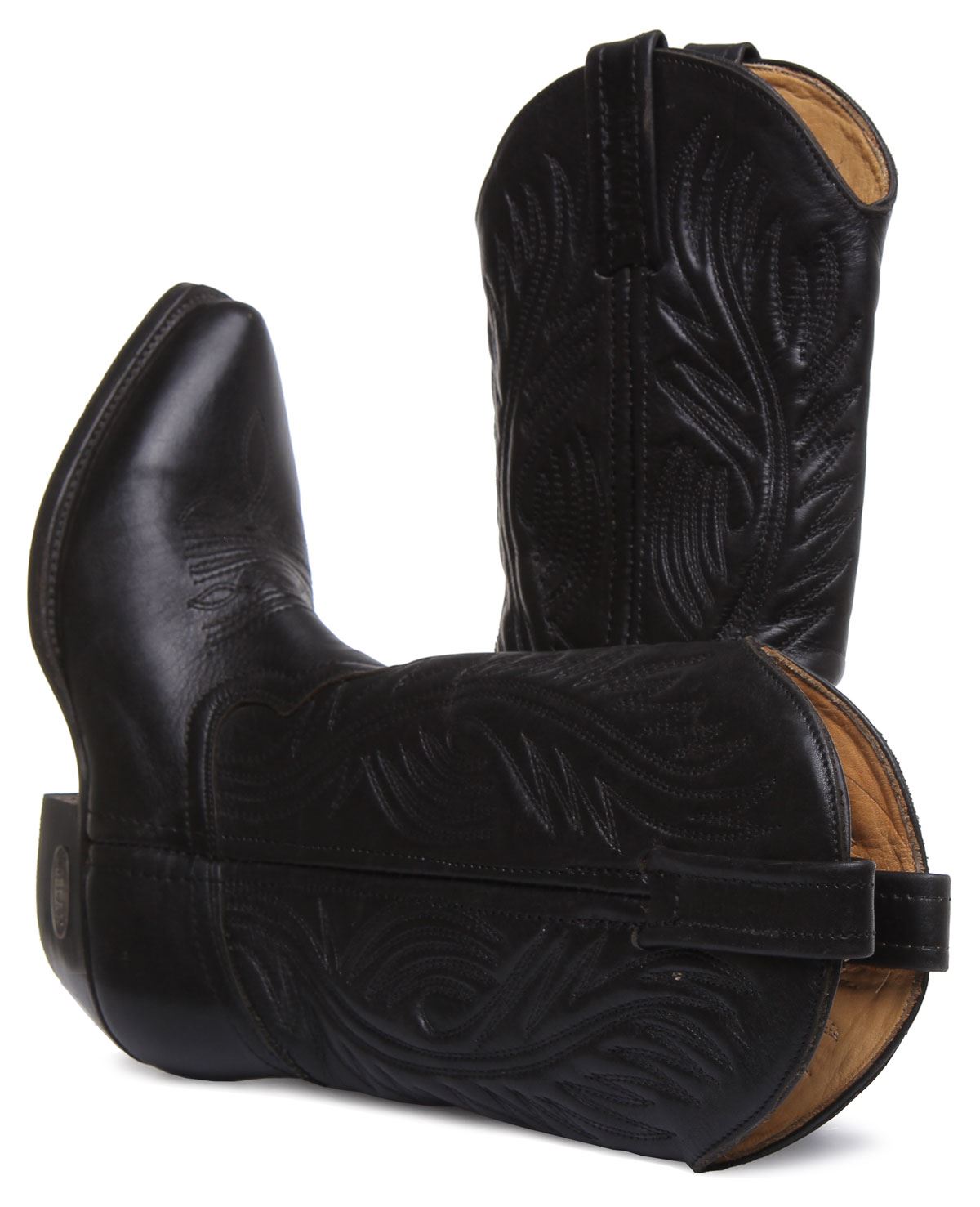 Loblan 194C Long Cowboy Boot In Black Shiny Size UK 36- 46 - Picture 9 of 29