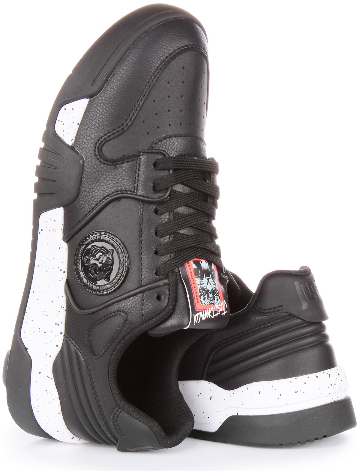 Just Cavalli Fondo Style Cut Mens Sneakers In Black White US 7