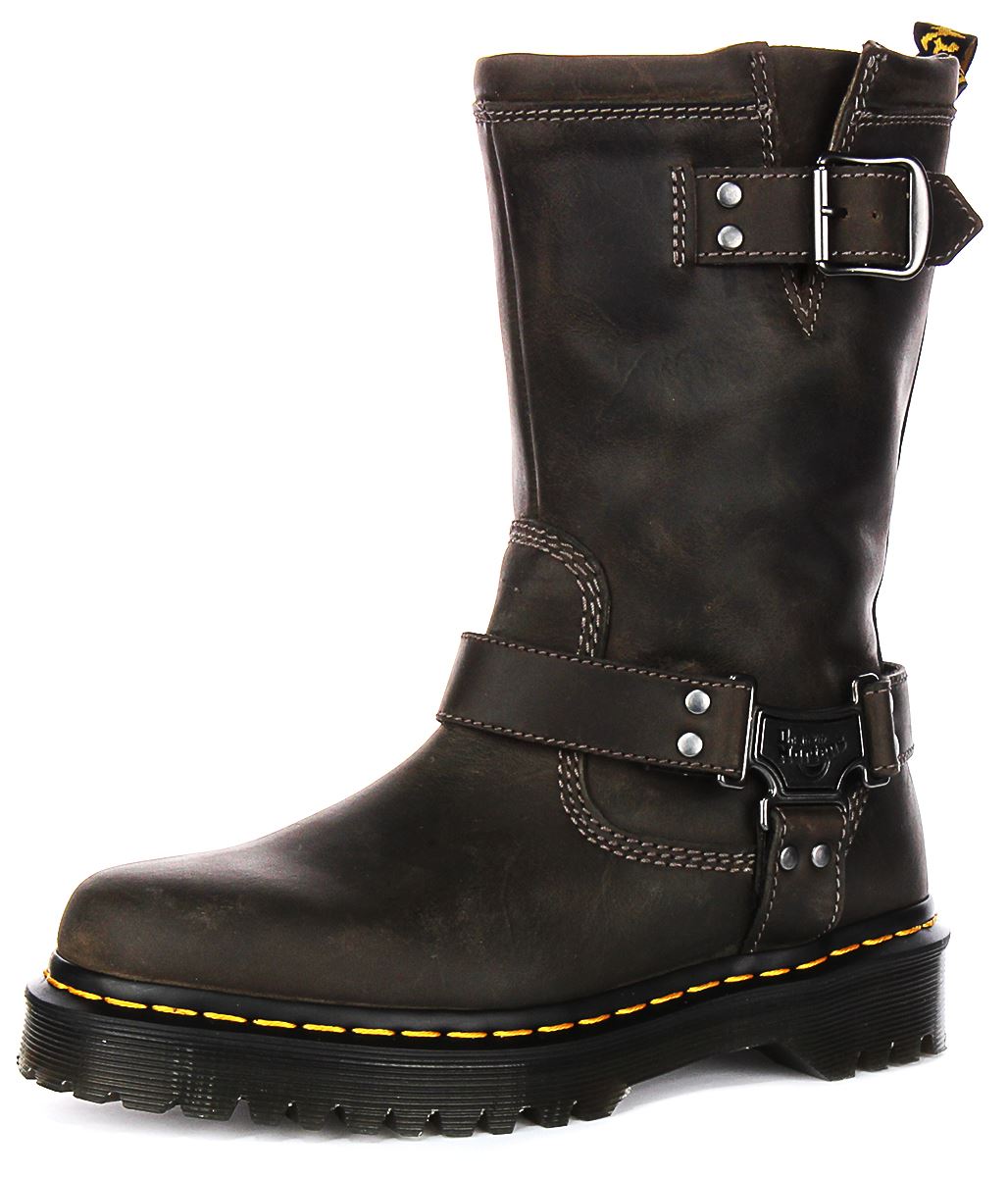 Dr Martens Anistone Hi Tall Pull On Biker Womens Boot In Brown US 3 - 8 - Picture 13 of 13