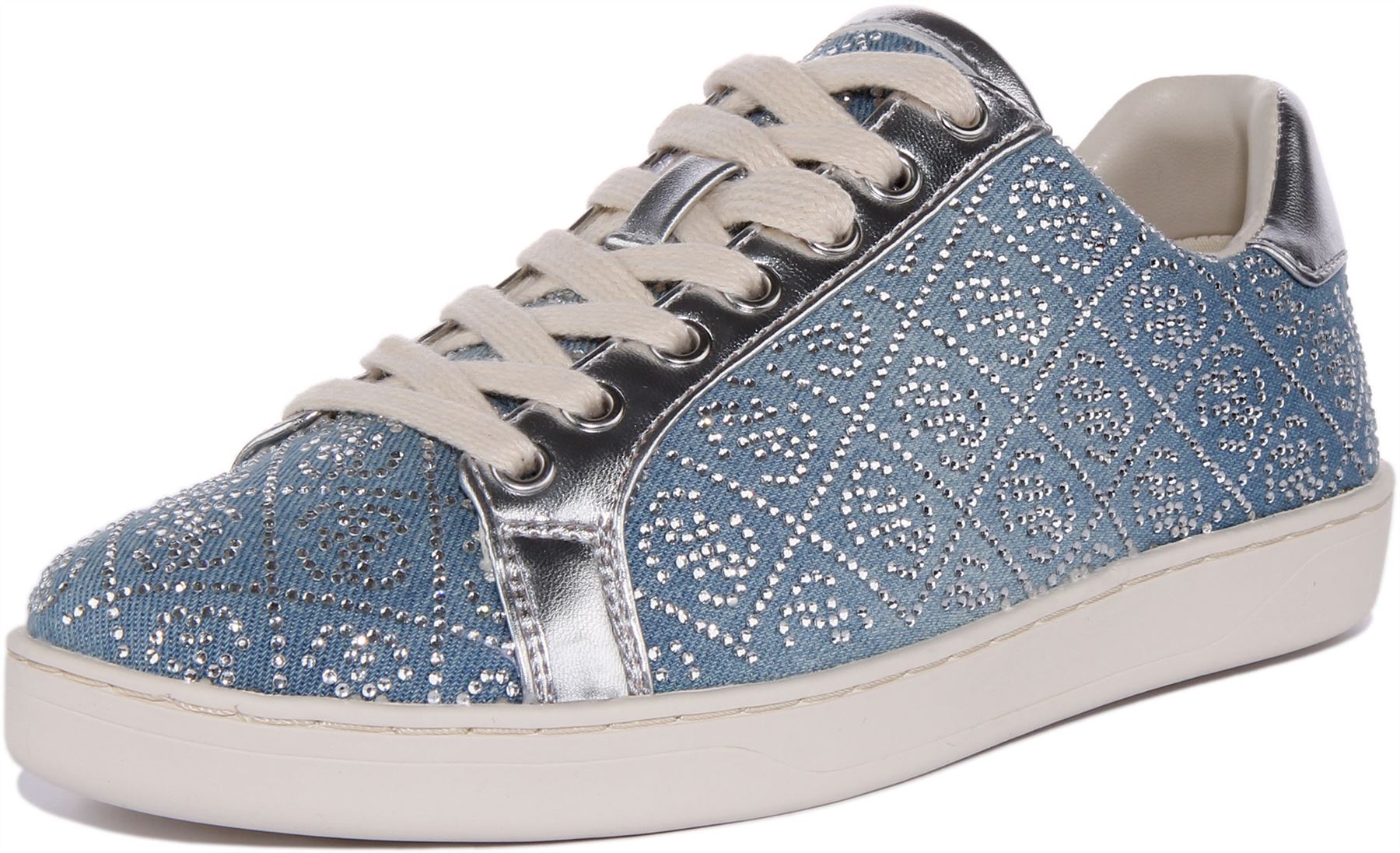 Guess Rosalía Fl7Rs2Den12 4G Zapatillas Estampadas Diamante Azul Mujer Reino Unido 3-8 - Imagen 13 de 13