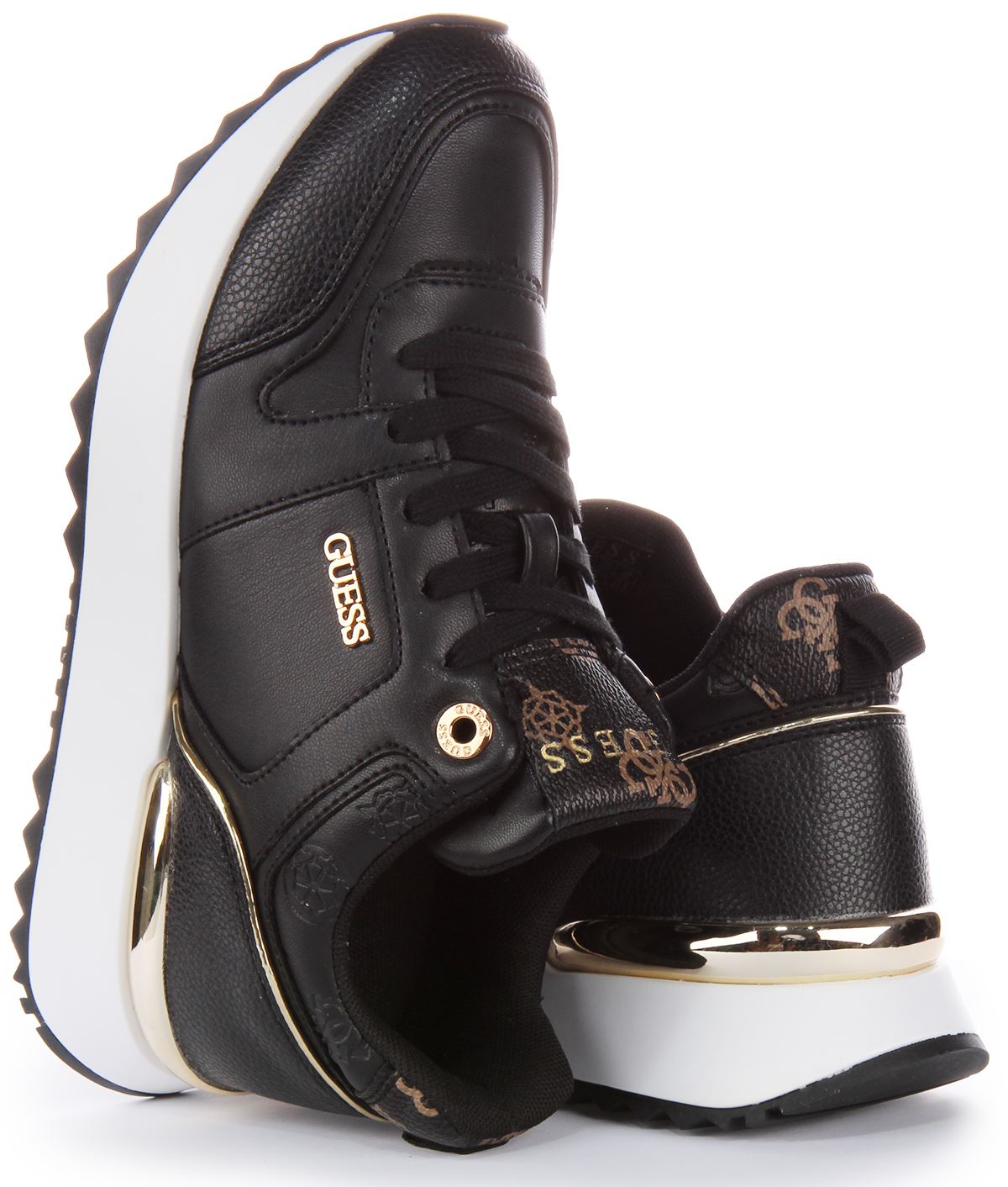 Guess Fl8Ddyele12 Kaddy Leder Schnürtrainer in Weißgold Damen UK 3 - 8 - Bild 5 von 13