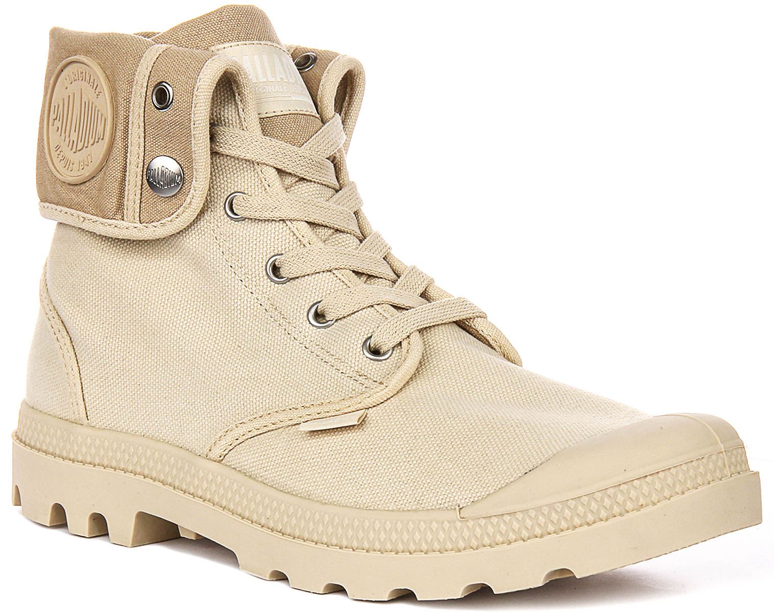 Botas para hombre de lona al tobillo holgadas de paladio corte Eva veganas en beige Reino Unido 7-10 - Imagen 2 de 13