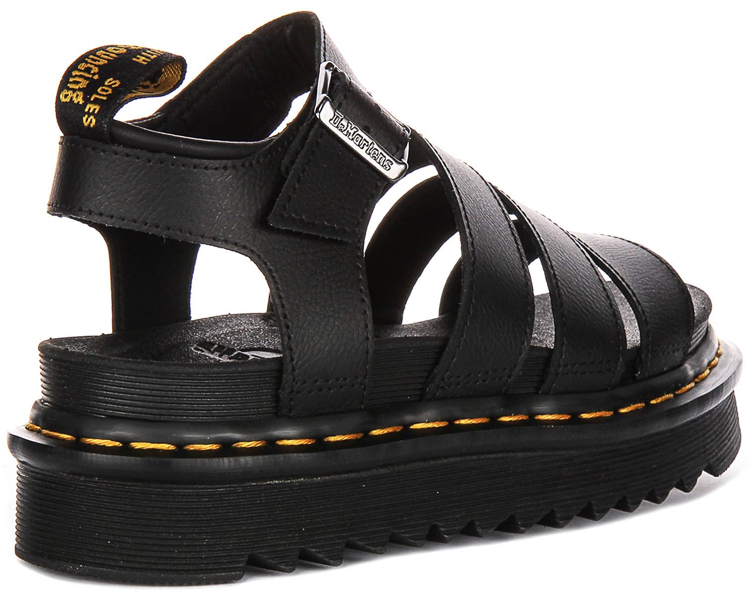 Dr Martens★BLAIRE ATHENA LEATHER STRAP SANDALS★BLACK Voss II Athena Leather Strap Platform Sandals in Black | Dr