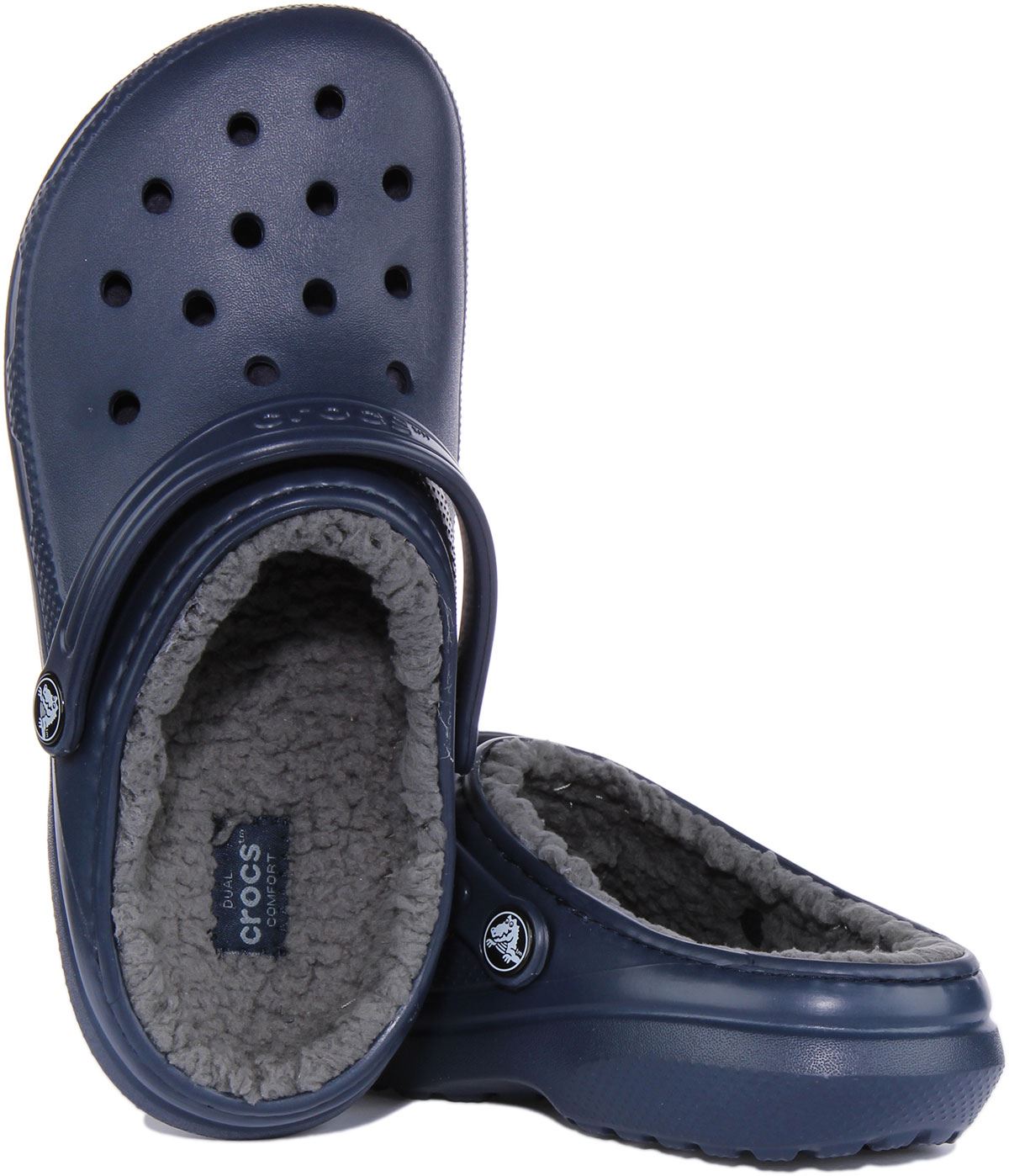 Crocs klassische gefütterte Jugend Jungen Rückenriemen Clog Sandalen in Marine Größe UK 1-6 - Bild 10 von 12
